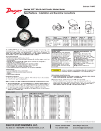 Thumbnail of document Manual - WPT Multi-Jet Plastic Water Meter
